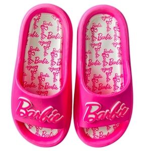 " Barbie " Pink Slides / Slippers   ( 7 / 8 ) W